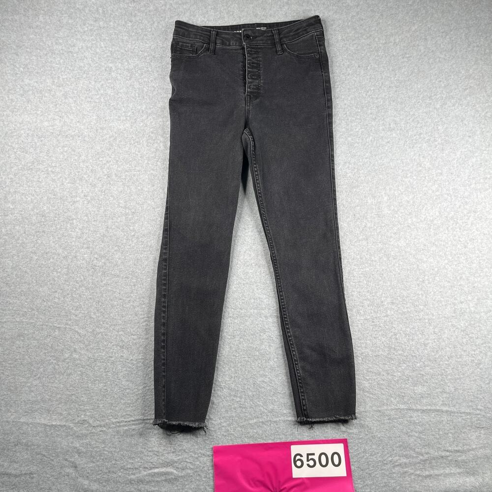 Old Navy Rockstar Super Skinny Jeans Extra High Rise Black Stretch Casual Size 6